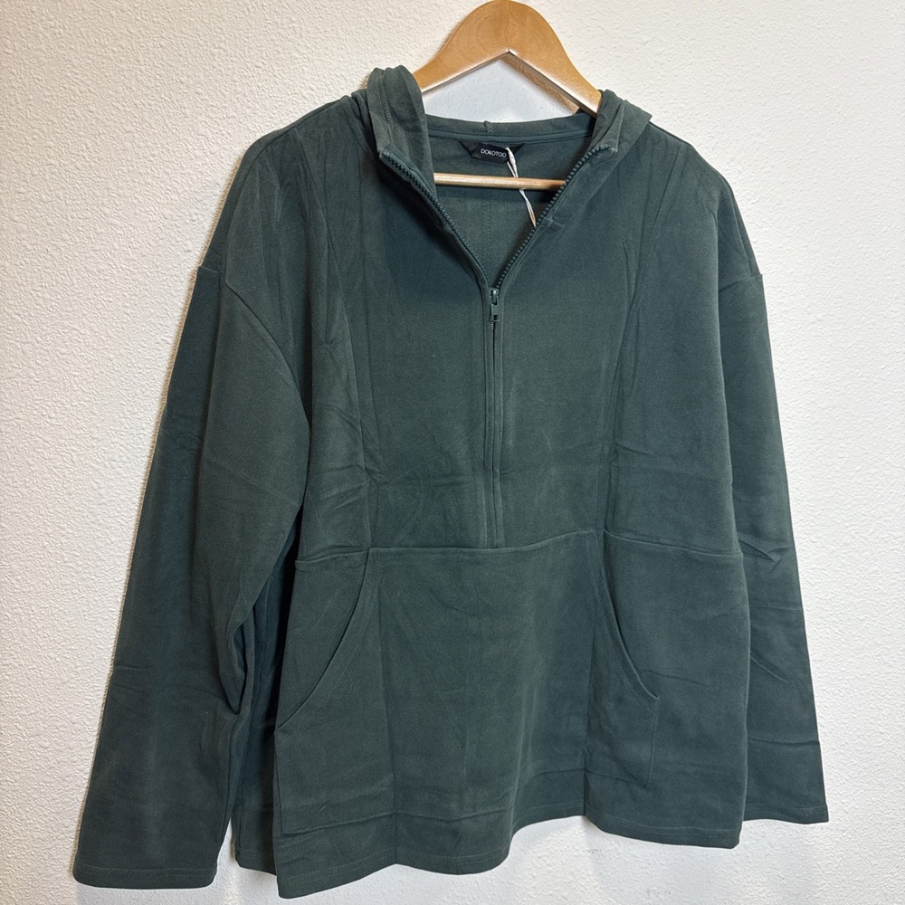 Dokotoo Hoodie for Women Green Soft Fleece Long‎ Sleeve zipper XL  NWT